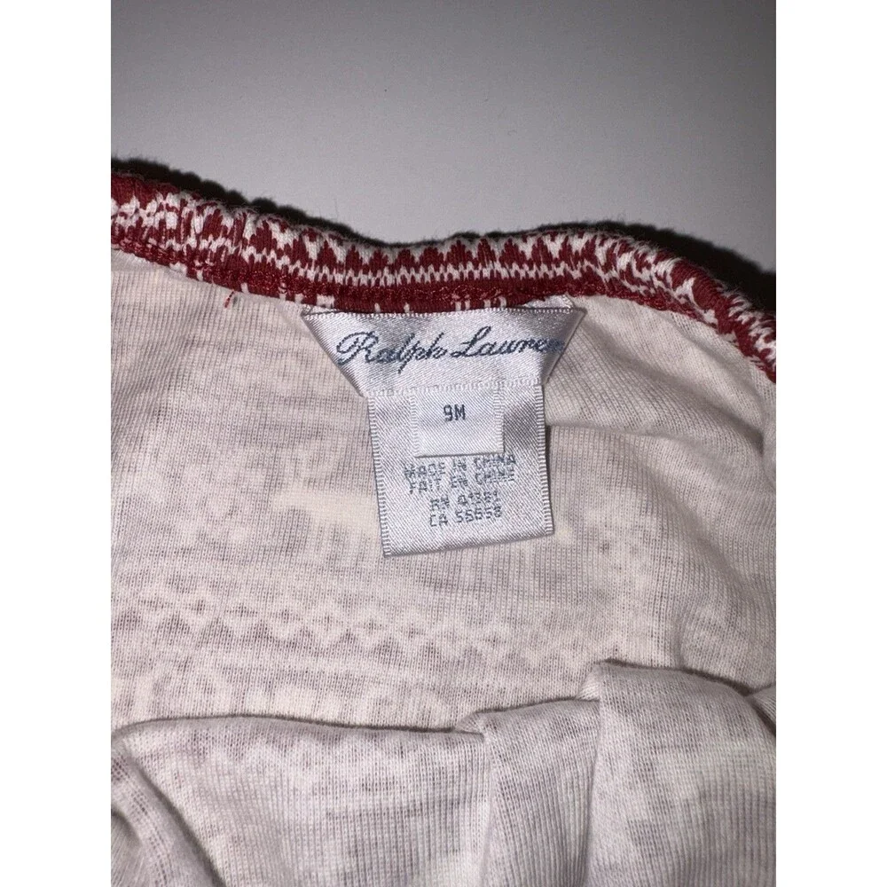 Ralph Lauren Baby Diaper Cover Christmas Bloomers 9 Months